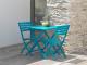 Table pliante carree MARIUS en aluminium Bleu riviera - Autre vue
