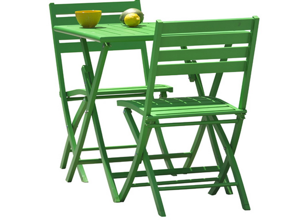 Table pliante carree MARIUS en aluminium Vert prairie