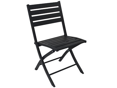 Image Chaise pliante MARIUS en aluminium Gris anthracite