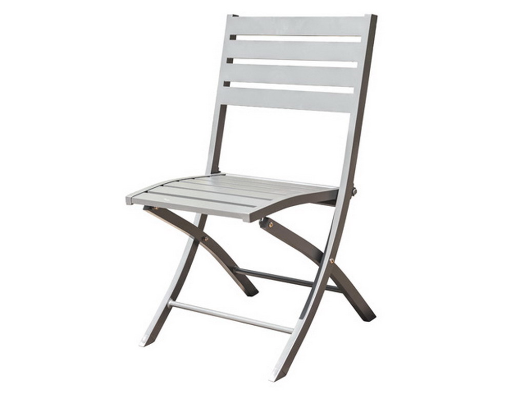 Chaise pliante MARIUS en aluminium Gris metal