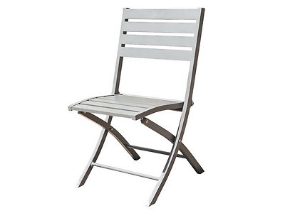 Image Chaise pliante MARIUS en aluminium Gris metal