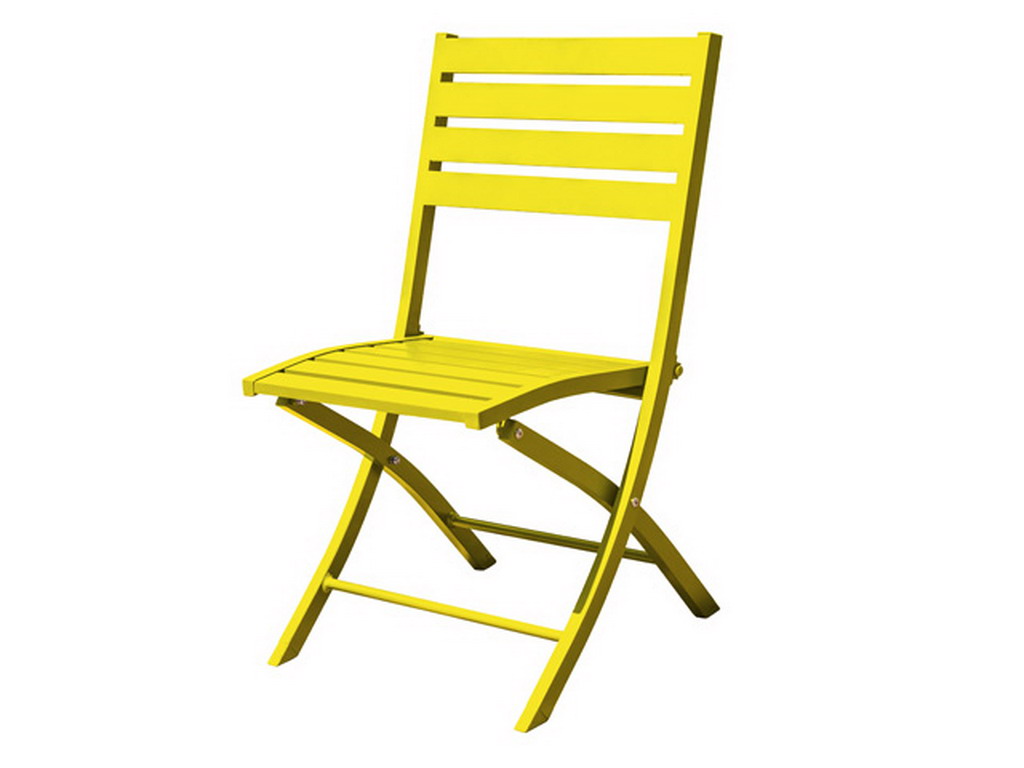 Chaise pliante MARIUS en aluminium Jaune