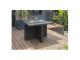 Salon de jardin en resine tressee avec table + 4 fauteuils encastrables Noir - Autre vue