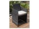 Salon de jardin en resine tressee avec table + 4 fauteuils encastrables Noir - Autre vue