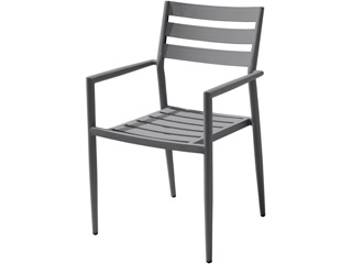 Fauteuil de jardin empilable GABIN aluminium gris anthracite