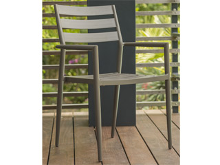 Fauteuil de jardin empilable GABIN aluminium Beige