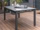 Table de jardin MIAMI aluminium plateau verre avec rallonge 180/240x100x77cm Gris anthracite