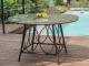 Table ronde de jardin USHUAIA ø125cm aluminium marron plateau verre