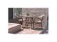 Table ronde de jardin USHUAIA ø70cm aluminium marron plateau verre textilene Lin - Autre vue