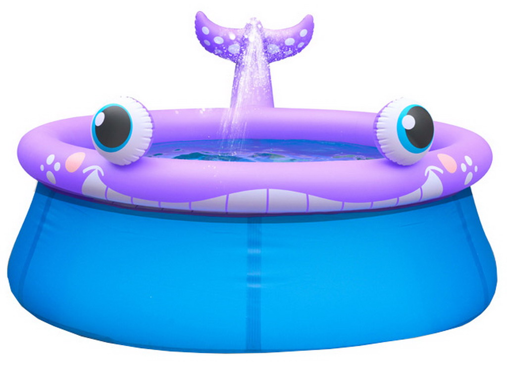 Piscine enfant gonflable jet d'eau baleine joyeuse 175 X H62cm