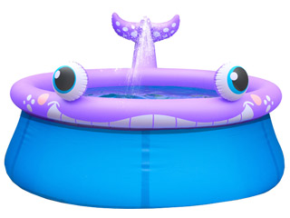 Piscine enfant gonflable jet d'eau baleine joyeuse 175 X H62cm