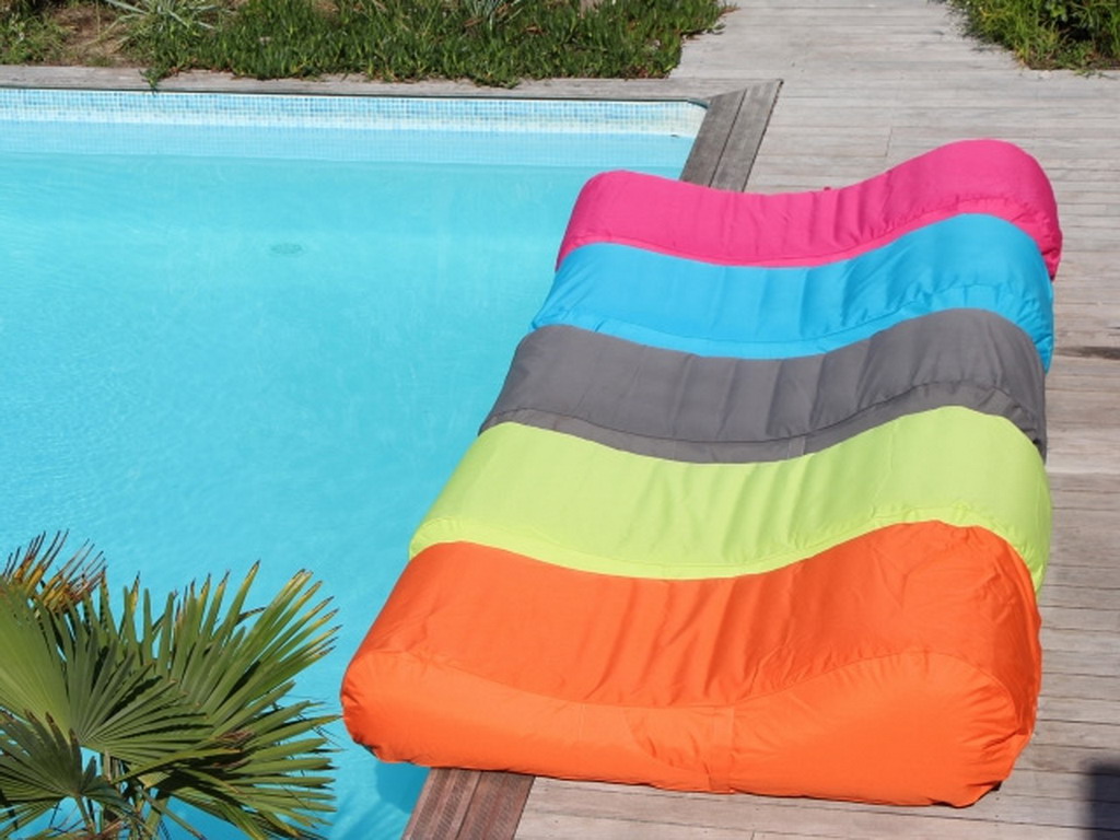 Chaise longue gonflable piscine WAVE Sunvibes 5 couleurs au choix