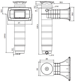 Filtre a cartouche SKIMFILTRE Weltico A400 ELEGANCE C6 panneau liner 20m³/h - Détails du filtre à cartouche SKIMFILTRE Weltico A400 ELEGANCE 