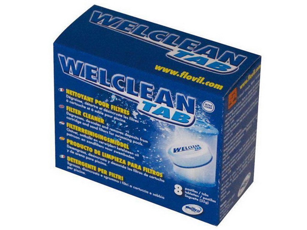 Boite de 8 tablettes nettoyant filtre piscine WELCLEAN