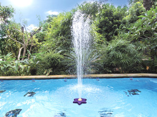 Fontaine fleur flottante Kokido piscine hors-sol ou enterree