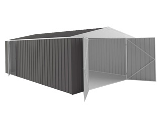 Garage metal EasyShed COLORBOND gris ardoise XXL 19,70m² grande largeur