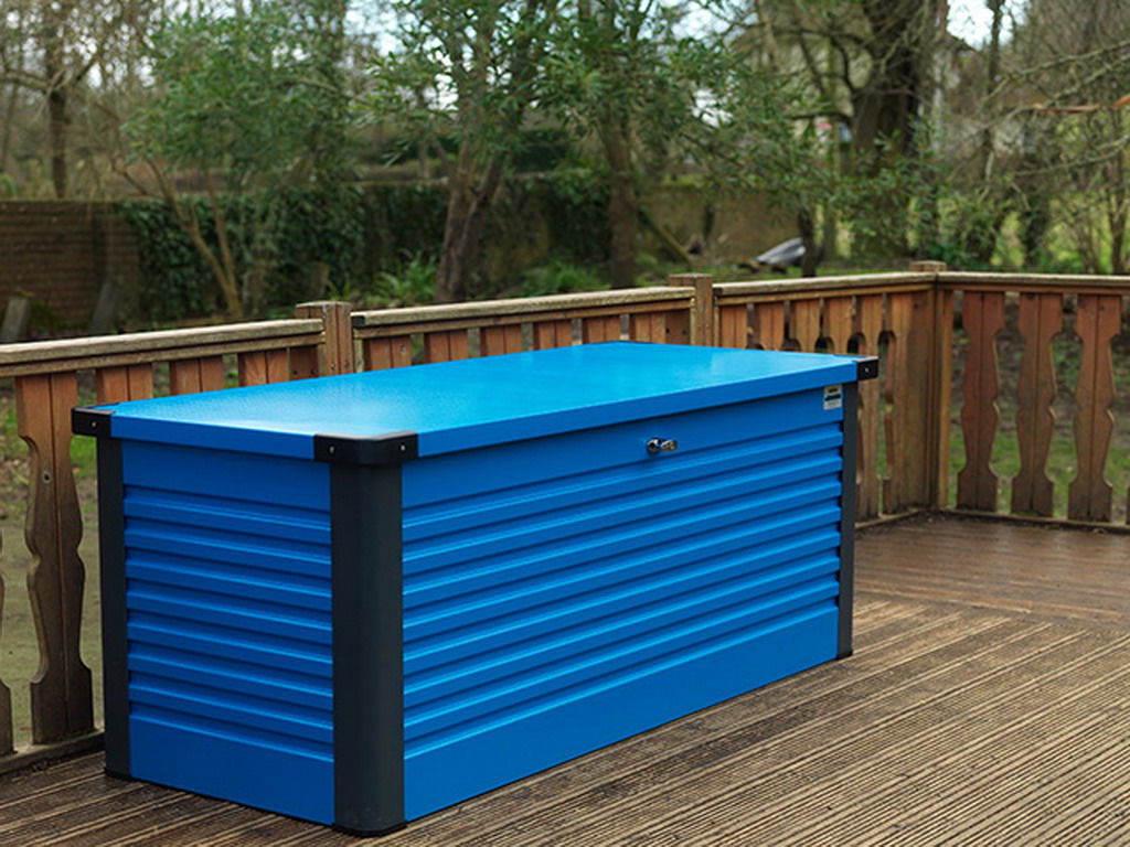 Coffre de rangement Trimetals PATIO BOX Bleu et gris 1,46m²
