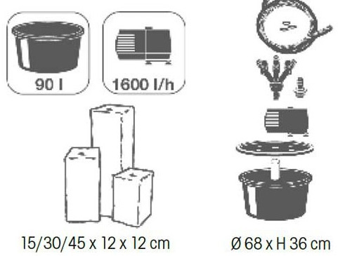 Kit complet fontaine de jardin TARANTO Ubbink - Caractéristiques de la fontaine de jardin TARANTO Ubbink