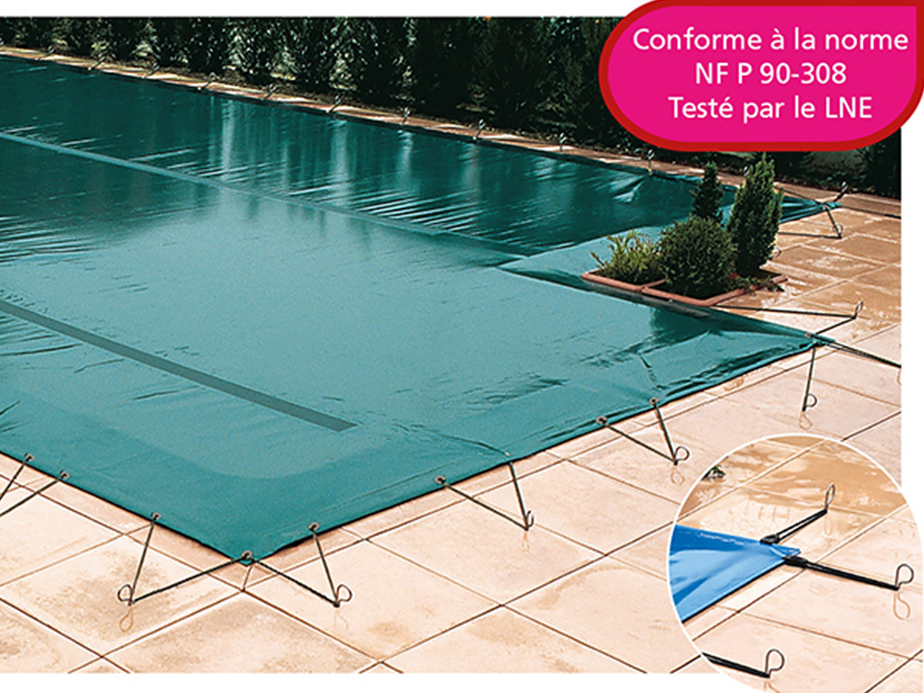 Couverture d'hivernage opaque piscine WALU FIX Walter Vert/beige
