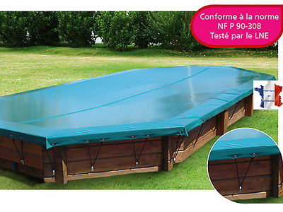 Image Couverture d'hivernage opaque piscine hors-sol bois WALU WOOD Walter Amande/beige