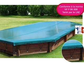 Couverture d'hivernage opaque piscine hors-sol bois WALU WOOD Walter