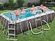 Kit piscine rectangulaire Bestway POWER STEEL FRAME POOL aspect Tresse 412x201x122cm filtration cartouche - Autre vue