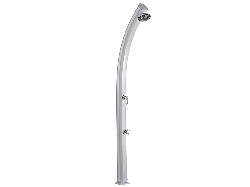 Douche solaire aluminium Formidra JOLLY CURVED avec mitigeur coloris Inox