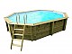 Piscine bois Nortland Ubbink SUNWATER octogonale 300x490x120cm liner bleu