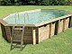 Piscine bois Nortland Ubbink SUNWATER octogonale 300x490x120cm liner beige