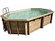 Piscine bois Ubbink OCEA octogonale 355x550x120 liner beige