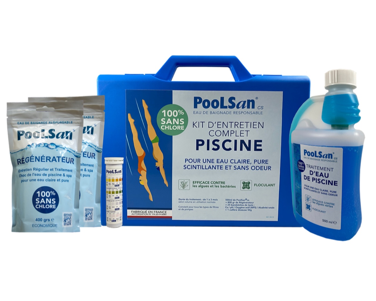 Kit d'entretien complet Poolsan MAXI sans chlore piscine 25-40m³