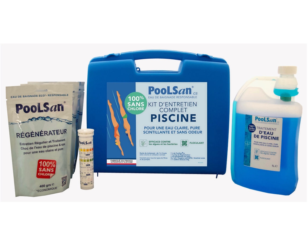 Kit d'entretien complet Poolsan sans chlore piscine 45-60m³