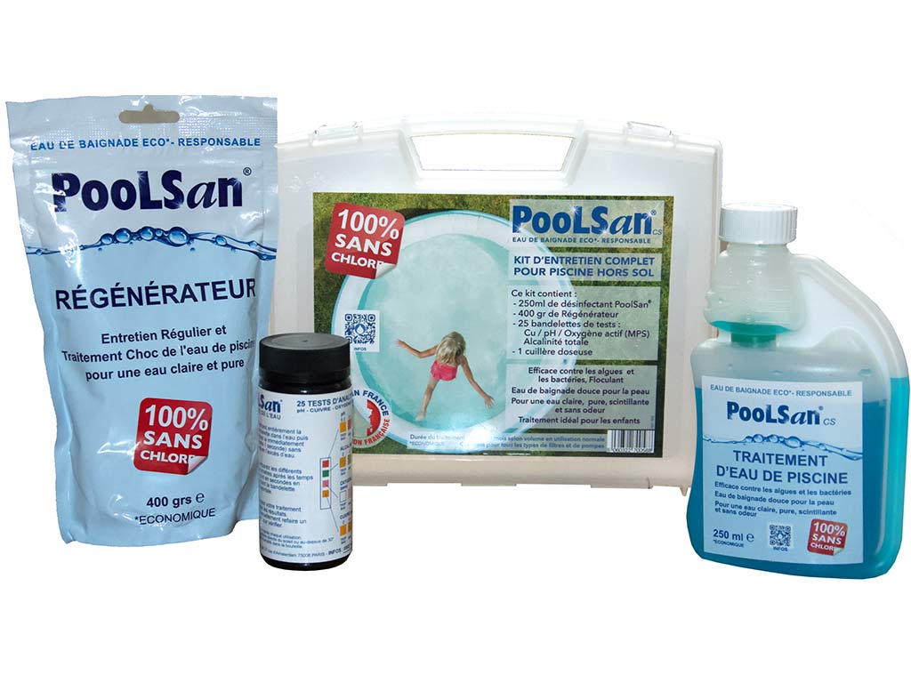 Kit d'entretien complet Poolsan sans chlore piscine hors-sol jusqu'a 20m³