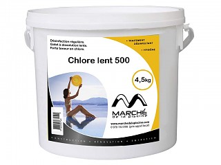 Galets de chlore lent AquaPiscine 500g seau de 4,5 kg