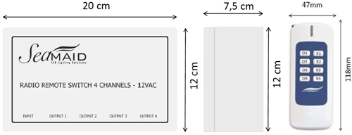 Module radio Seamaid + telecommande 8 boutons 12V/240W projecteur piscine - Caractéristiques du module de commande radio Seamaid pour projecteur