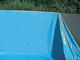 Liner overlap AQUABLUE Aqualux bleu 45/100eme piscine ovale 5.5 x 3.7 hauteux max 1.22m