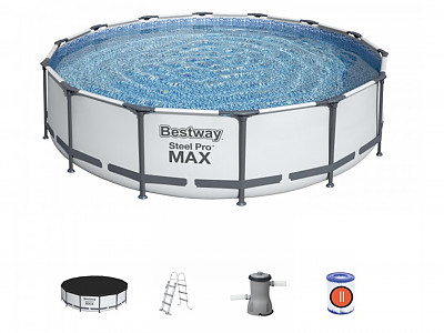 Kit piscine Bestway STEEL PRO MAX ronde Ø427x107cm filtration cartouche