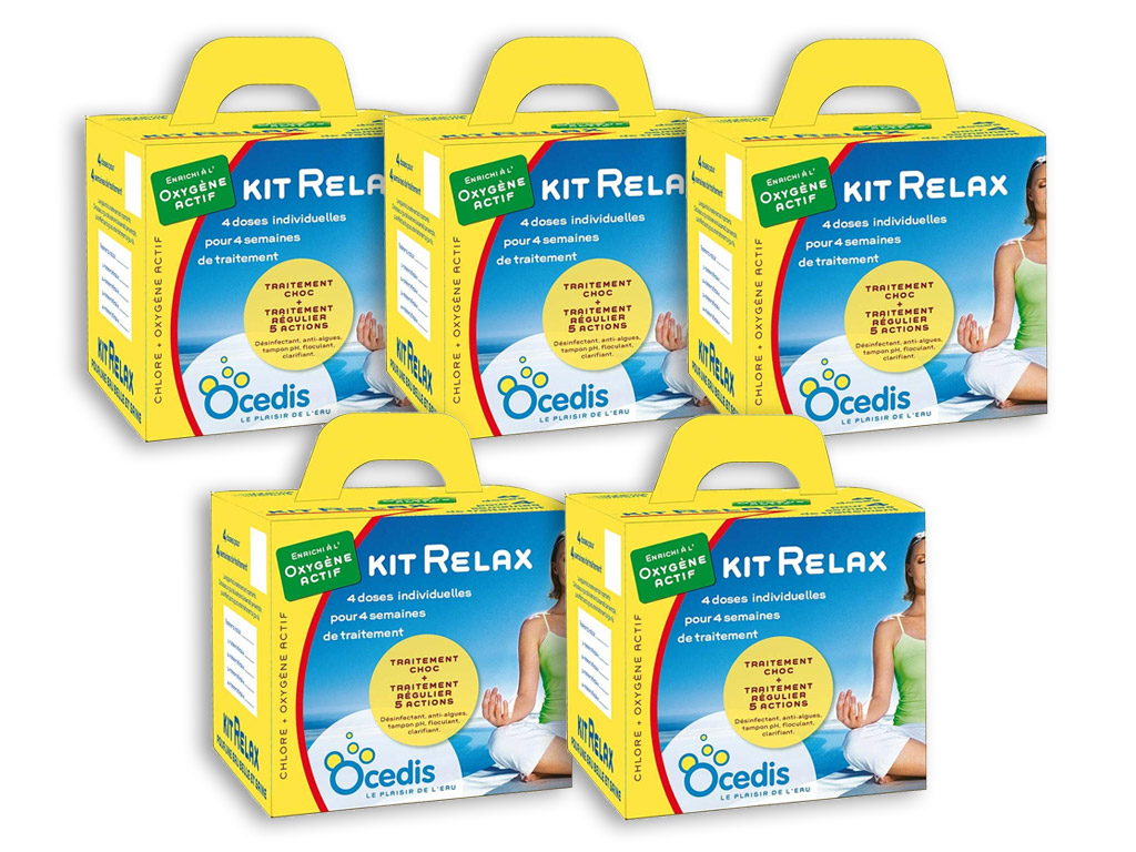 Pack 5 mois traitement oxygene actif Ocedis KIT RELAX pour piscine 30m³