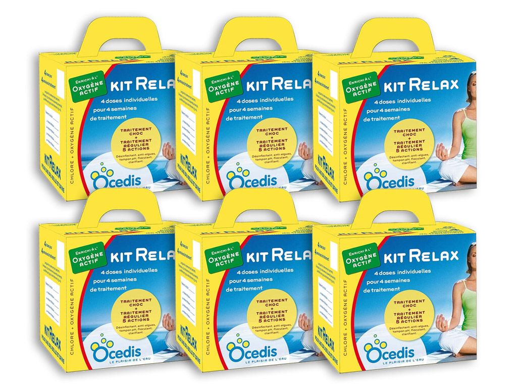 Pack 6 mois traitement oxygene actif Ocedis KIT RELAX pour piscine 30m³