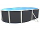 Kit piscine hors-sol acier Toi ANTHRACITE PRESTIGIO 120 ovale 550X366X120cm filtre a sable