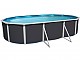 Kit piscine hors-sol acier Toi ANTHRACITE PRESTIGIO 120 ovale 640X366X120cm filtre a sable