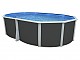 Kit piscine hors-sol acier Toi ANTHRACITE IBIZA COMPACT ovale 550X366X132cm filtre a sable