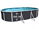 Kit piscine hors-sol acier Toi ANTHRACITE MAGNUM COMPACT ovale 640x366x132cm filtre a sable