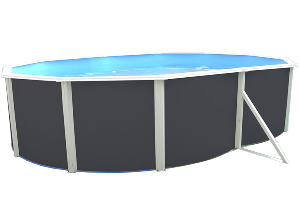 Kit piscine hors-sol acier Toi ANTHRACITE MALLORCA ovale 550x366x120cm filtre a sable