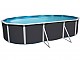 Kit piscine hors-sol acier Toi ANTHRACITE MALLORCA ovale 640x366x120cm filtre a sable