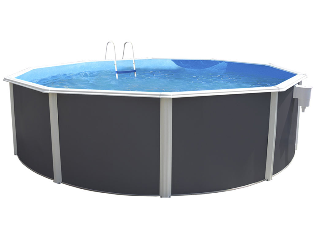 Kit piscine hors-sol acier Toi ANTHRACITE CANARIAS ronde Ø350x120cm filtre a sable