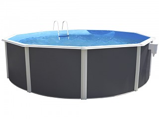 Kit piscine hors-sol acier Toi ANTHRACITE CANARIAS ronde Ø550x120cm filtre a sable