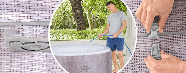 Spa gonflable Bestway LAY-Z-SPA CANCUN AirJet Ø180x66cm 2/4 places - Spa gonflable Bestway LAY-Z-SPA CANCUN Détente et relaxation au programme