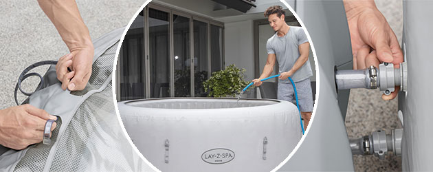 Spa gonflable Bestway LAY-Z-SPA PARIS AirJet Ø196x66cm 4/6 places - Spa gonflable Bestway LAY-Z-SPA PARIS Détente et relaxation au programme