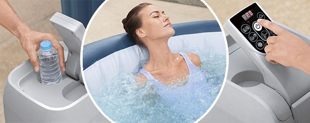 Spa gonflable Bestway LAY-Z-SPA MILAN AirJet Plus Ø196x71cm 4/6 places - Spa gonflable Bestway LAY-Z-SPA MILAN Un moment de détente et une douce séance de relaxation 